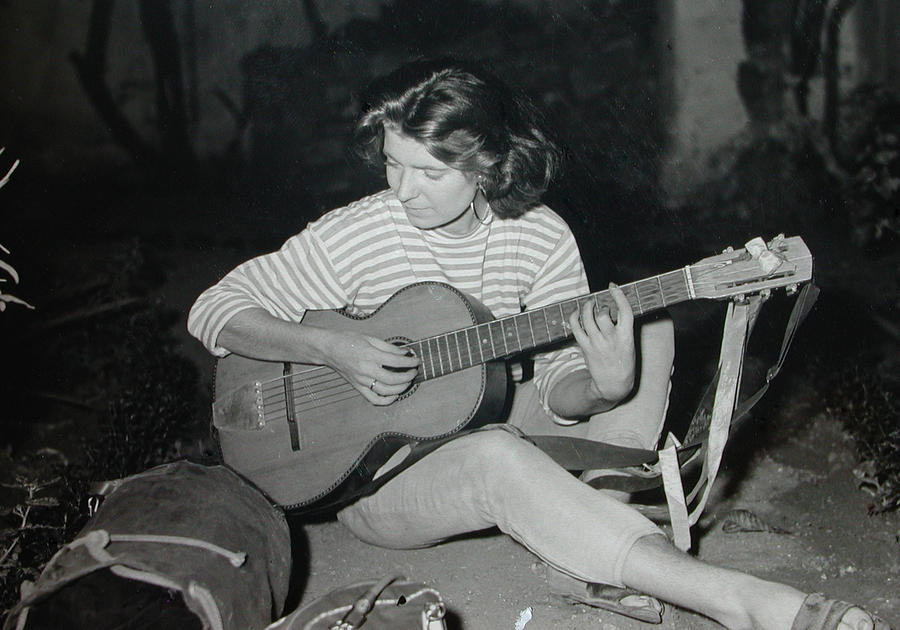 My Beloved Mum Chris on World Travels in the Fifties with Guitar Gitana and Pappa Hans  Photograph by Colette V Hera Guggenheim