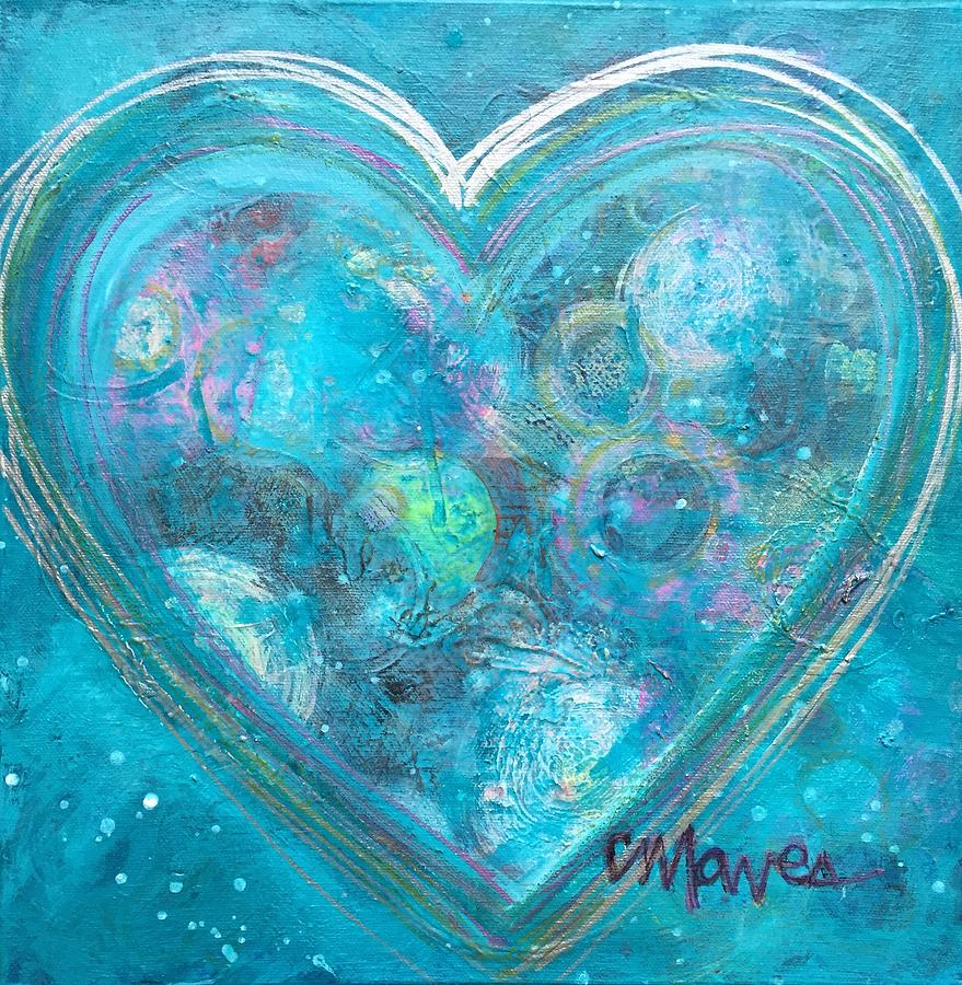 Live In Love My Blue Heart Painting by Laurie Maves ART