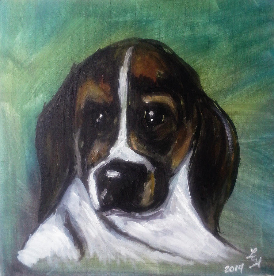 My Brothers Dog Painting by Loretta Nash