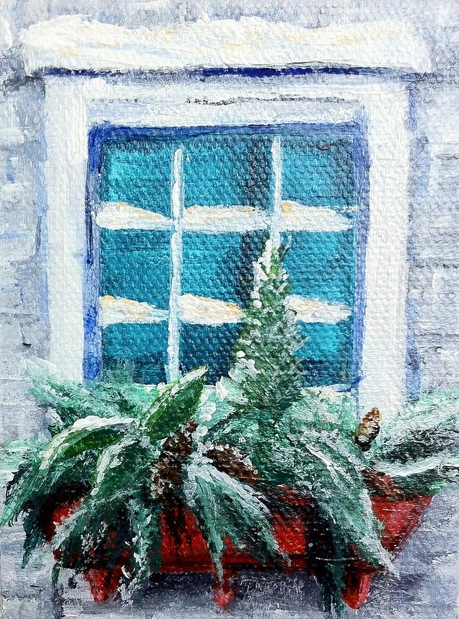 My Christmas Window Painting by Deborah Naves