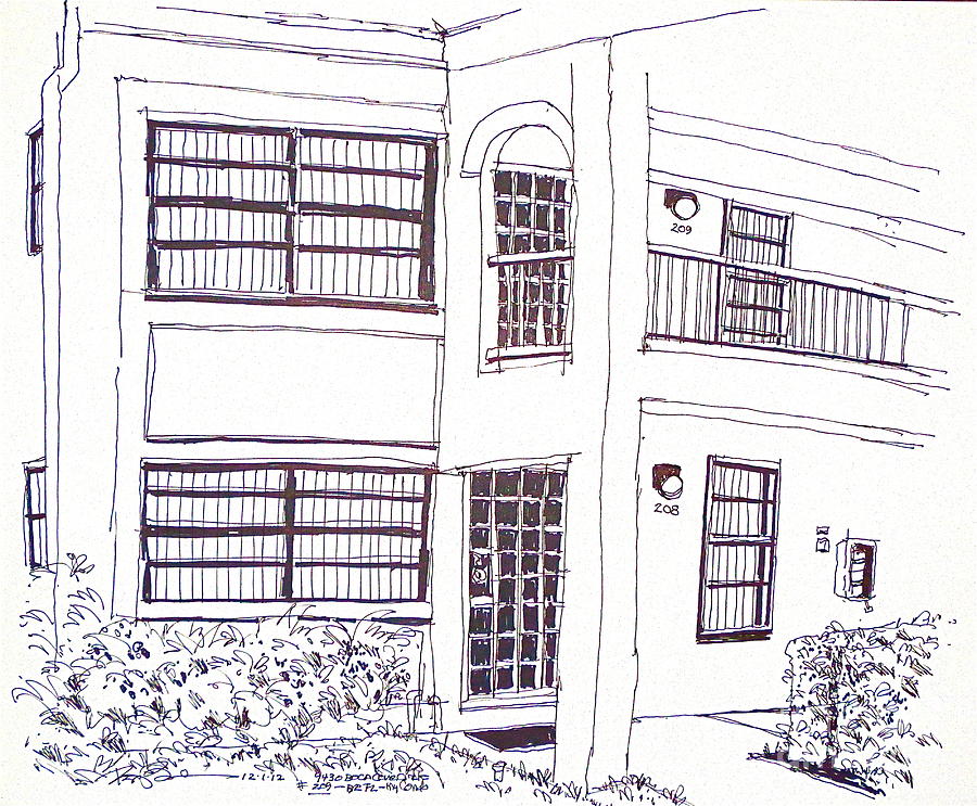 My Condo Apartment 209 Boca Raton Florida Drawing by Robert Birkenes