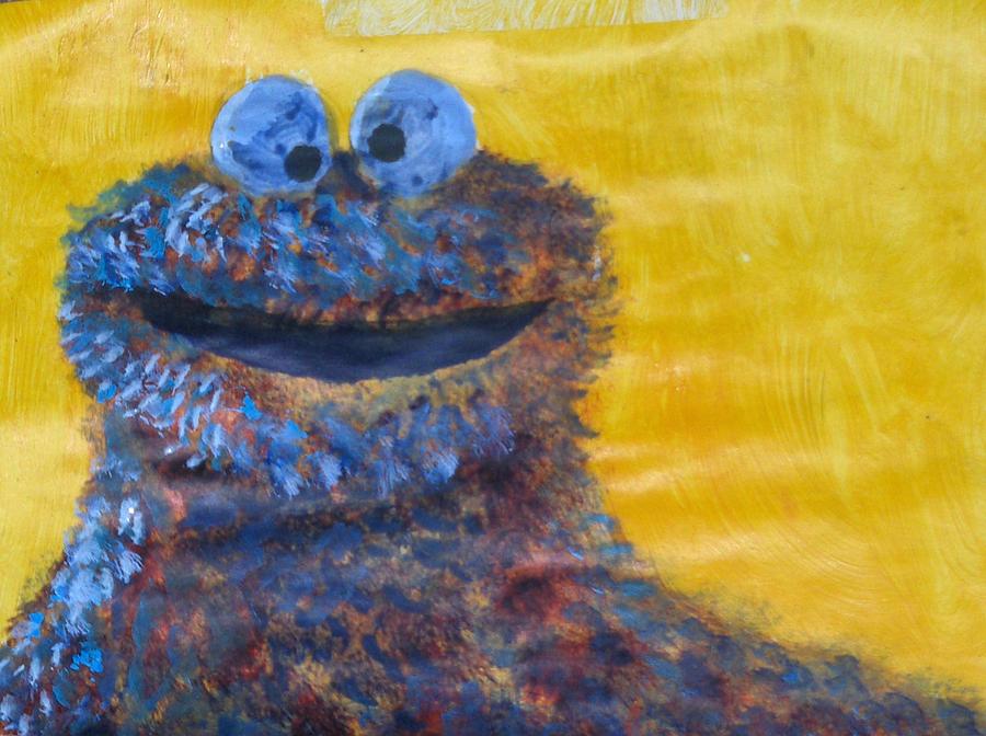 Cookie Painting - My Cookie Monster Painting by David Lovins