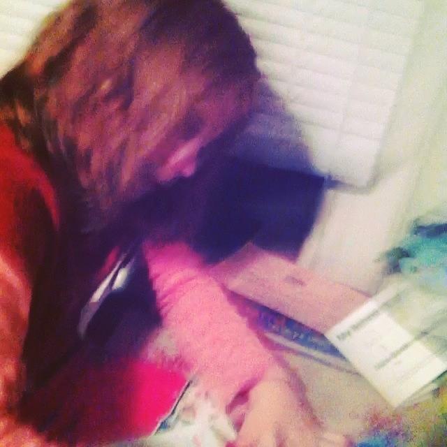 My Cousin Doing Her Hw😄😄😘 I Am Photograph by Annamarie Coogan