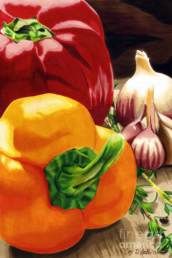 Vegetable Drawing - My Cutting Board by Cory Still