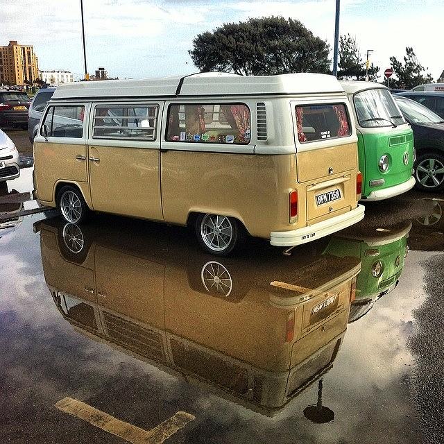 Cool Photograph - My Dads Westfalia And My Green Machine by Jimmy Lindsay