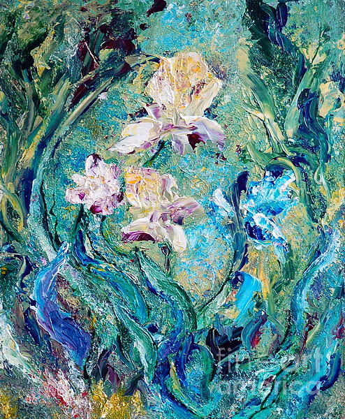 Iris Painting - My Deep Love by Teresa Wegrzyn