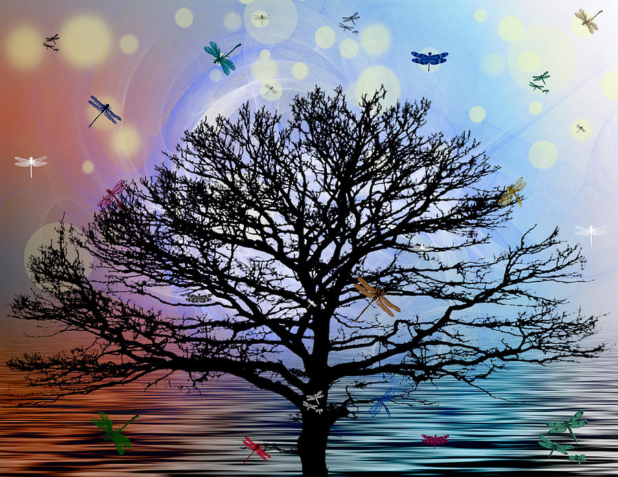 My Dragonfly Tree Series 17 Digital Art by Teri Schuster