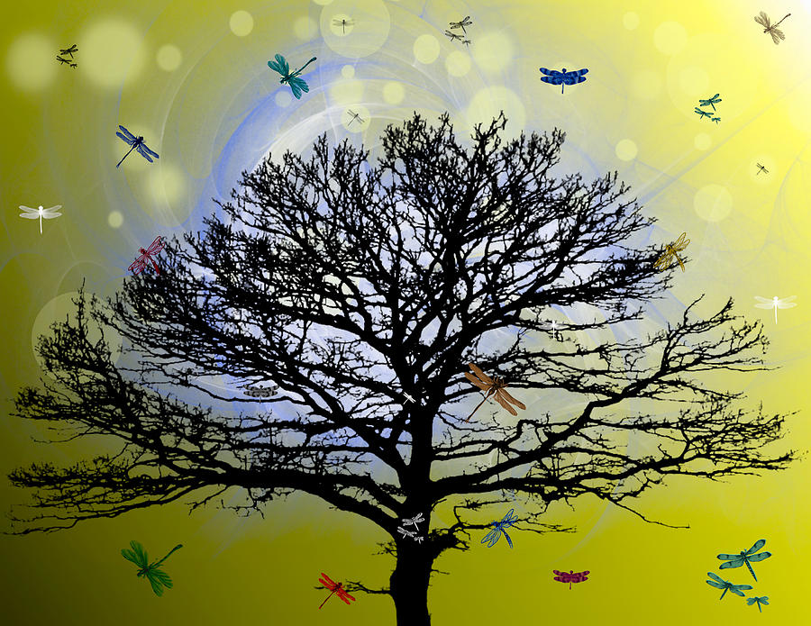 My Dragonfly Tree Series 5 Digital Art by Teri Schuster