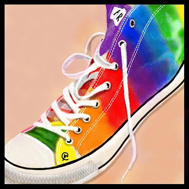 Converse Photograph - My Drawing For The Daily Draw, The Word by Michelle Cronin