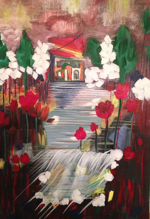 Abstract Painting - My dream Home by Sima Amid Wewetzer