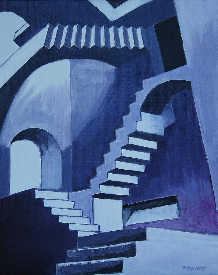My Funky Stairs Painting by Tommy Midyette