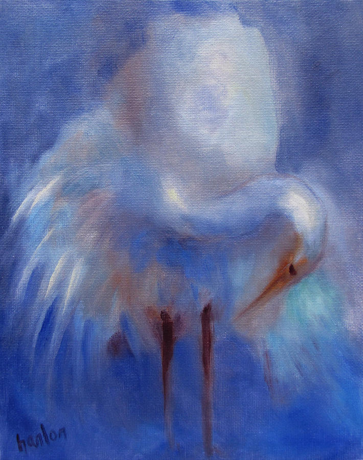 Egret Painting - My Fair Egret by Susan Hanlon Egret Painting - My Fair Egret by Susan Hanlon