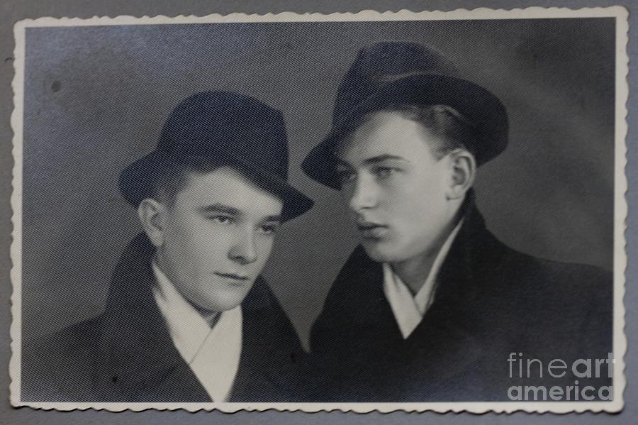 My FATHER with good friend .1945. Photograph by  Andrzej Goszcz 