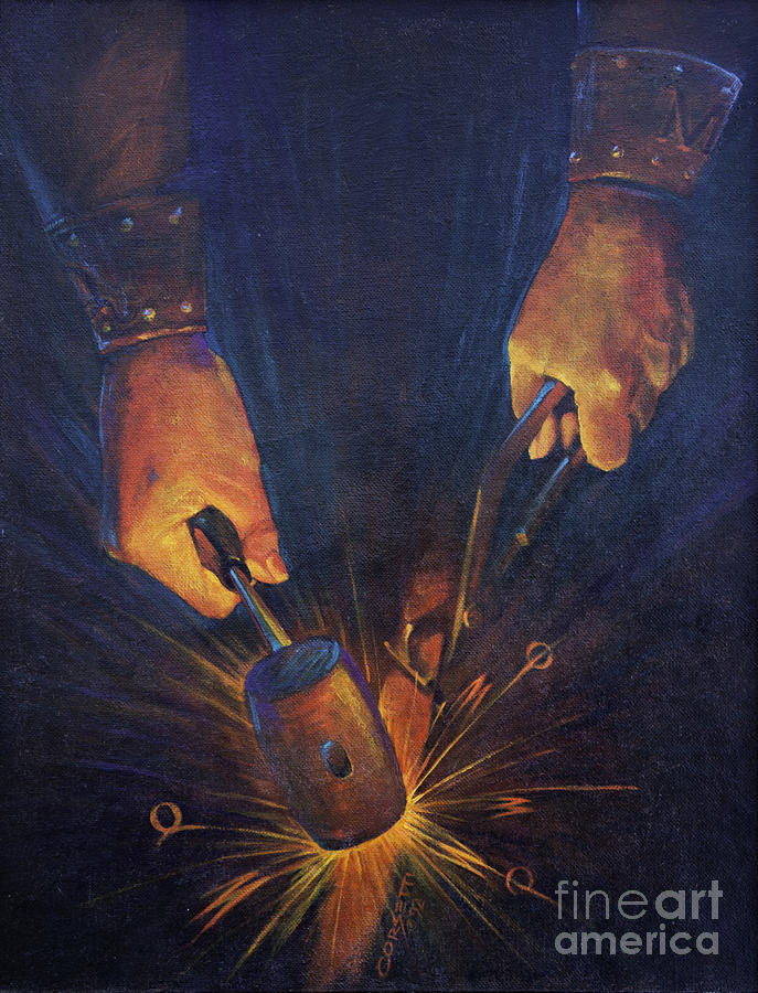 My Fathers Hands Painting by Robert Corsetti