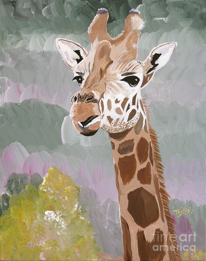 My Favorite Giraffe Painting by Phyllis Kaltenbach