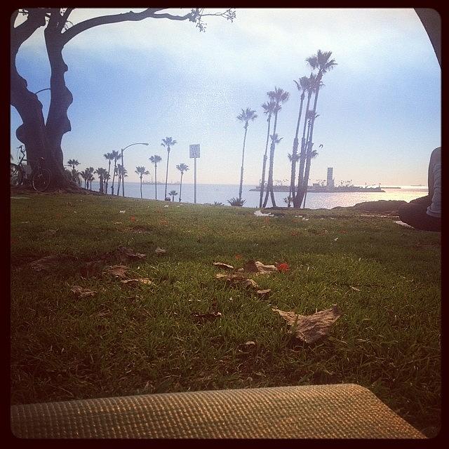 Longbeach Photograph - My Favorite Yoga Spot #beachyoga by Lacie Vasquez