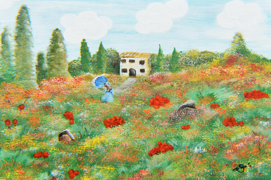 Flower Painting - My Field Of Poppies by Sherry Allen