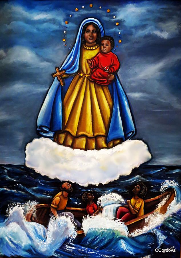 Jesus Christ Painting - My First Caridad del Cobre  by Carmen Cordova