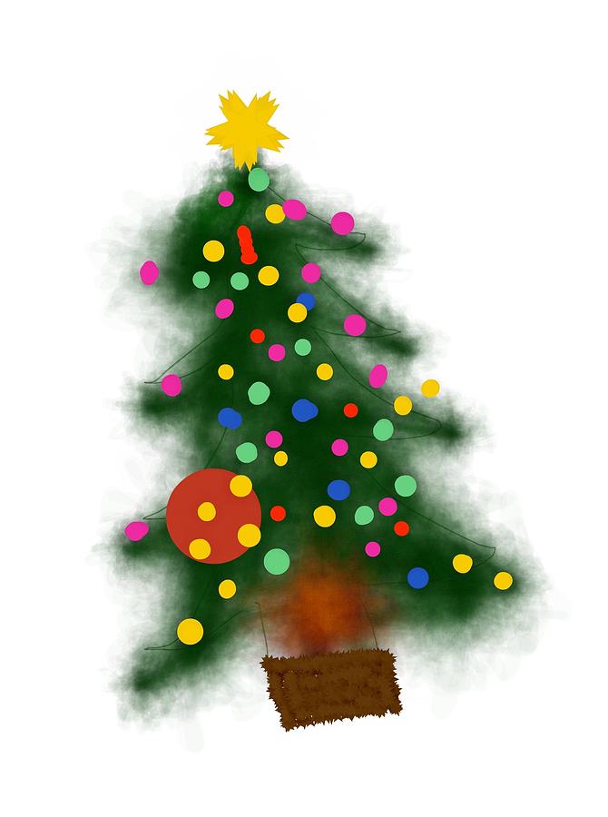 My First Christmas Tree Painting by Bruce Nutting