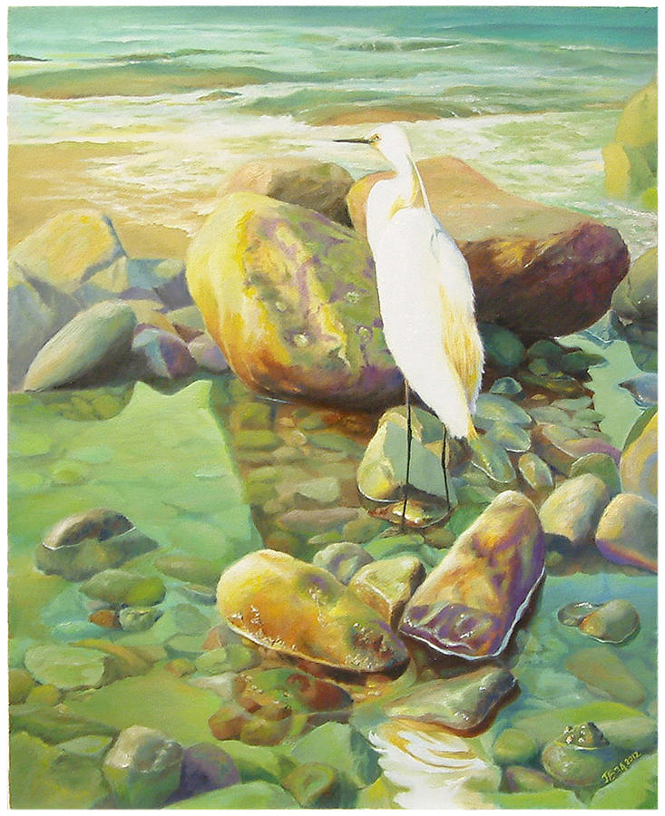 Egret Painting - My Fishing Ground by Jacob Ting