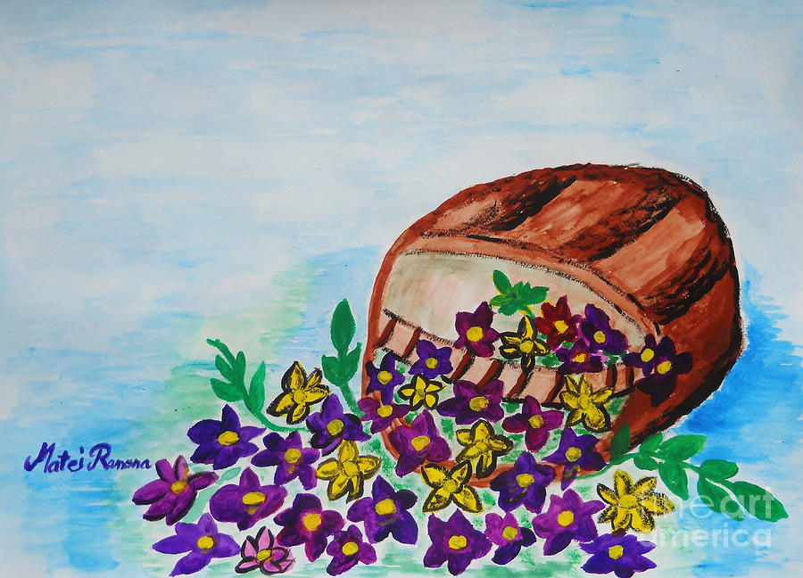 My Flower Basket Painting by Ramona Matei
