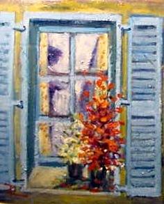 My French Window Box Painting by Philip Corley