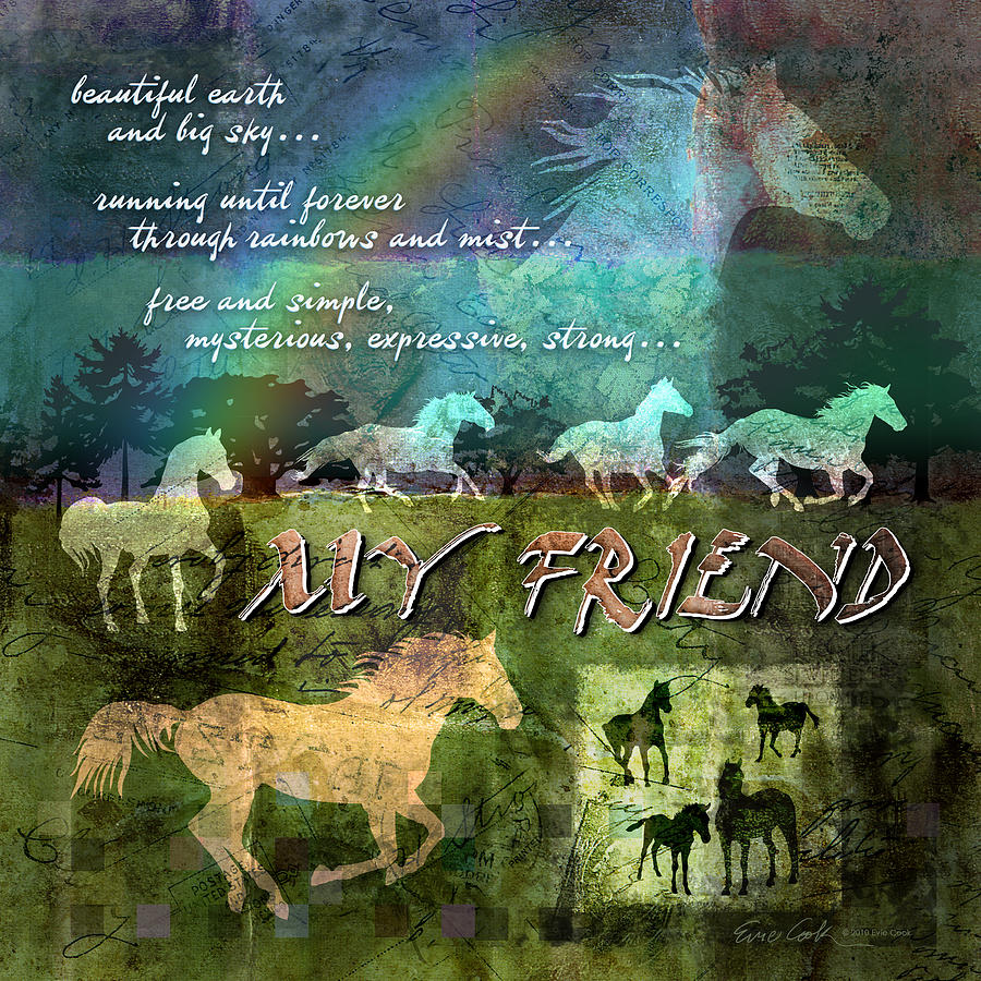 My Friend Horses Digital Art by Evie Cook