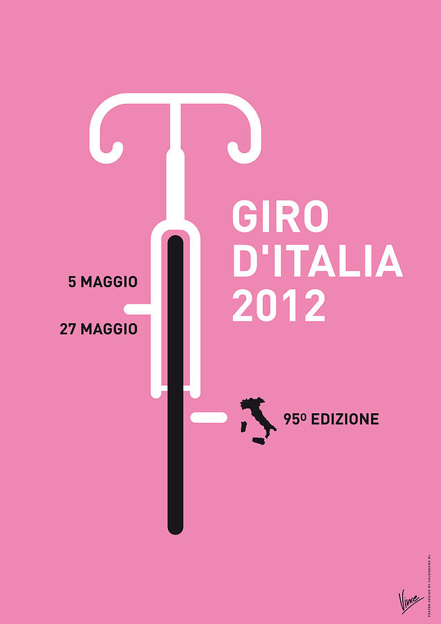 2012 Digital Art - My Giro D Italia Minimal Poster by Chungkong Art
