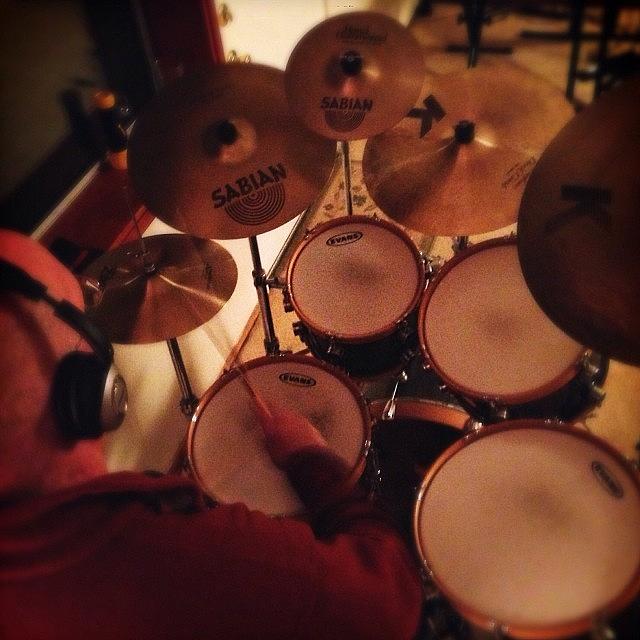My Good Buddy Kurt Recording Drum Photograph by Stone Grether