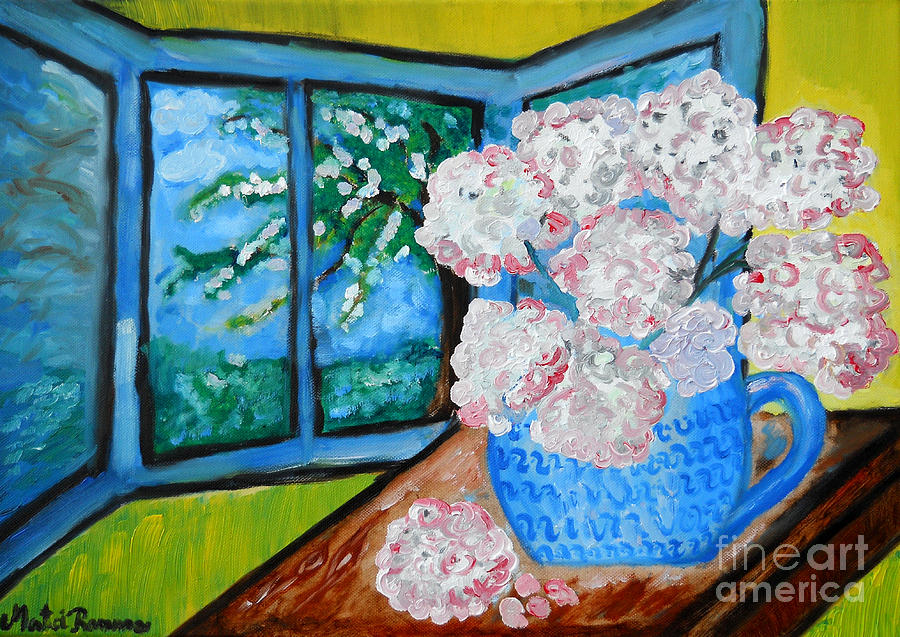 Nature Painting - My Grandma s Flowers   by Ramona Matei