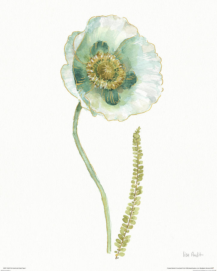Blue Painting - My Greenhouse Single Poppy I by Lisa Audit
