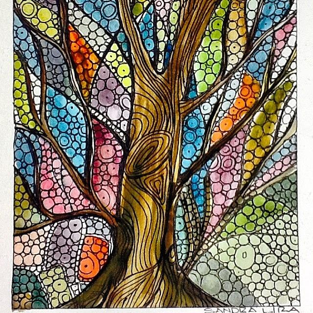 Tree Painting - My Happy Watercolor Tree by Sandra Lira