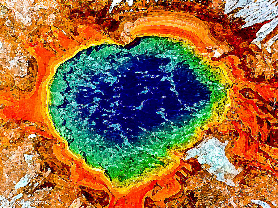Yellowstone National Park Painting - My  Heart is on Fire by Bob and Nadine Johnston