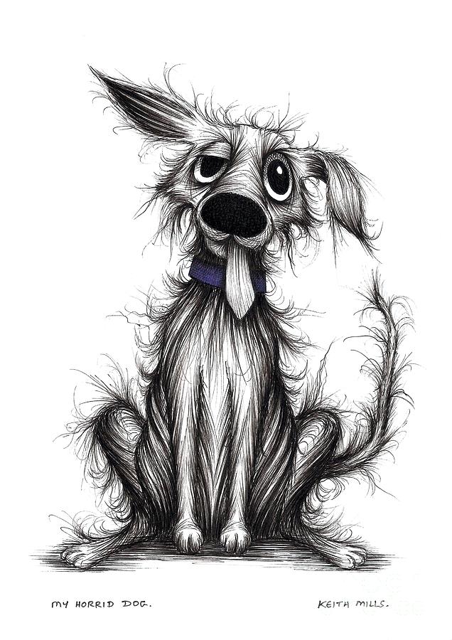 My horrid dog Drawing by Keith Mills