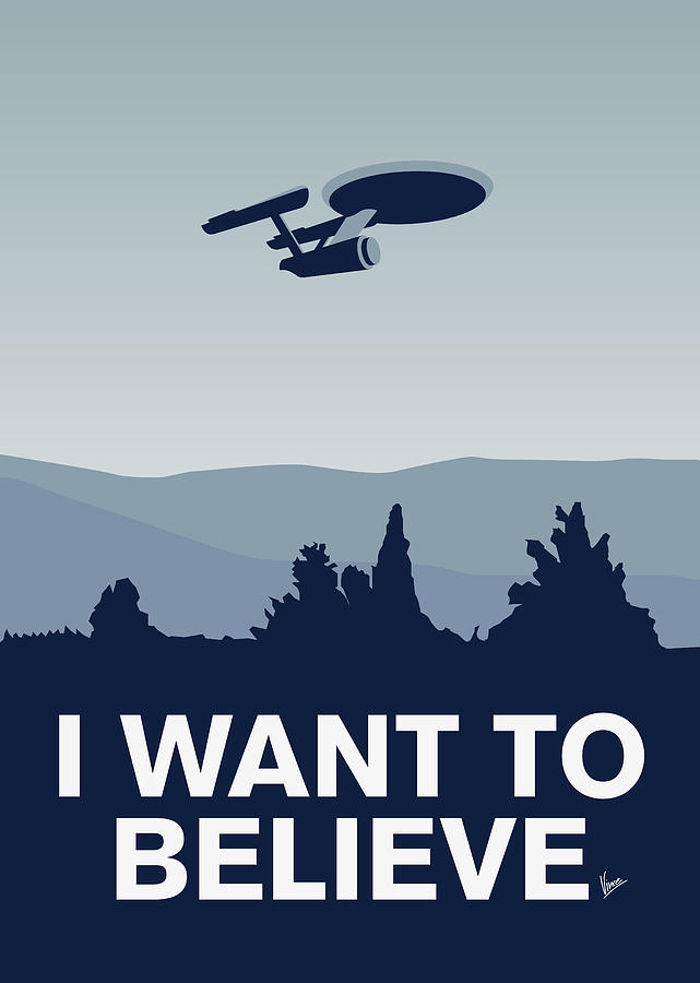 Alien Movie Digital Art - My I want to believe minimal poster-Enterprice by Chungkong Art
