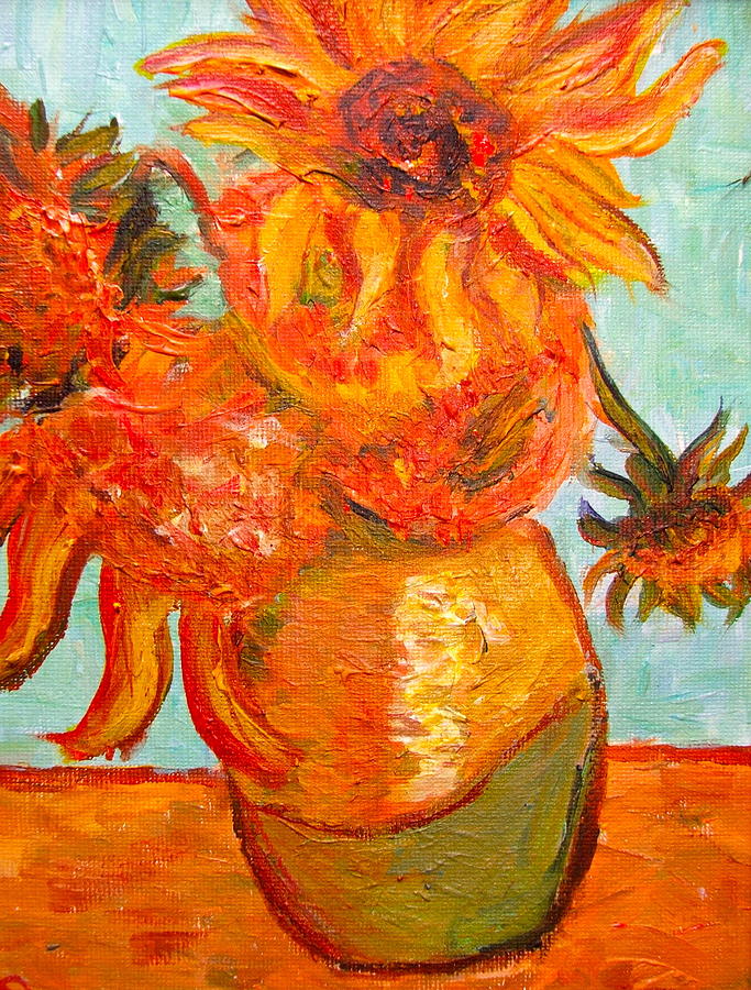 My interpretation of Van Gogh's Sunflowers Painting by Ann Lutz - Fine ...