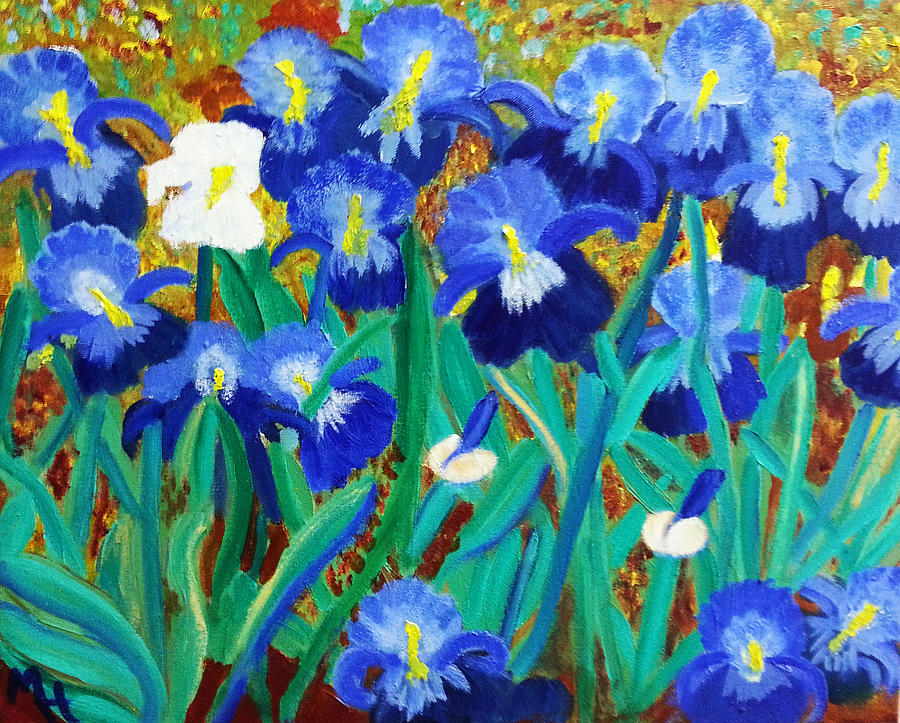 My Iris - Inspired  by VanGogh Painting by Margaret Harmon