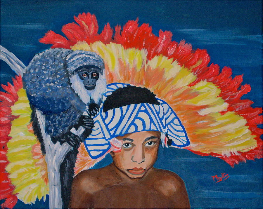 My Little Amazon Boy Painting by Phyllis Kaltenbach