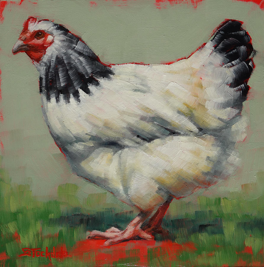 Light Sussex Hen Painting by Margaret Stockdale