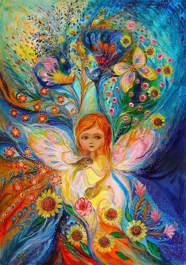 My little fairy Caren Painting by Elena Kotliarker