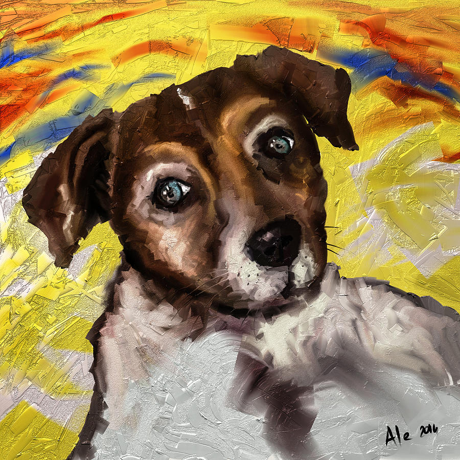 Dog Painting - My little Jack by Alessandro Della Pietra