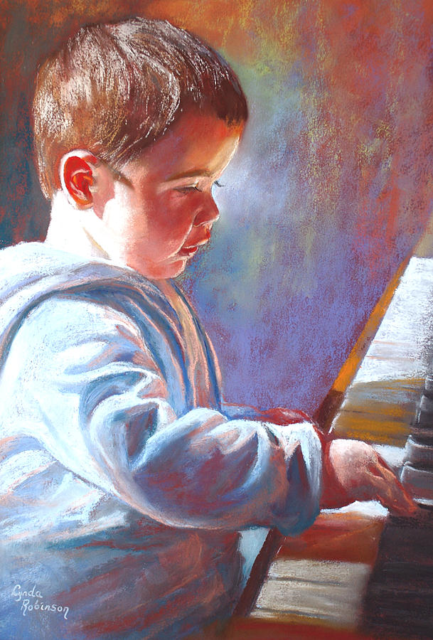 Portrait Painting - My Little Mozart by Lynda Robinson