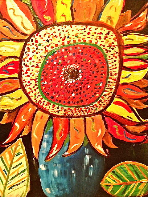 My Little Sunflower Painting By Rebecca Or Becky Williams 