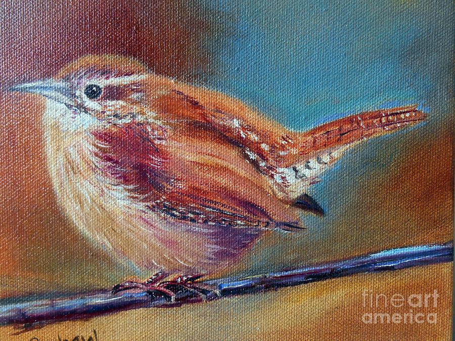 My Little Wren Painting by Patricia Pushaw