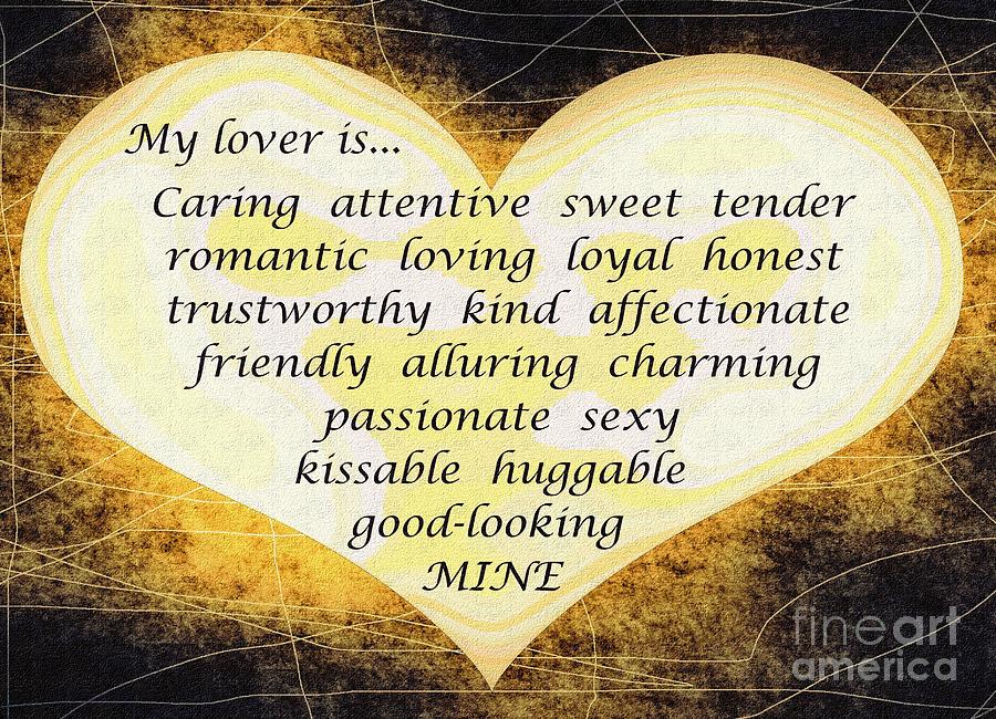 My Lover is... 2 Digital Art by Barbara A Griffin