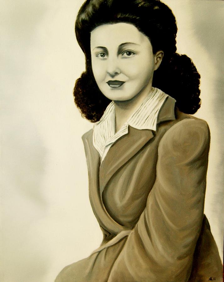 My Mom in 1945 Painting by Alan Conder