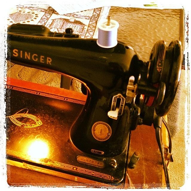 Vintage Photograph - My Mothers Sewing Machine. #vintage by Hermes Fine Art