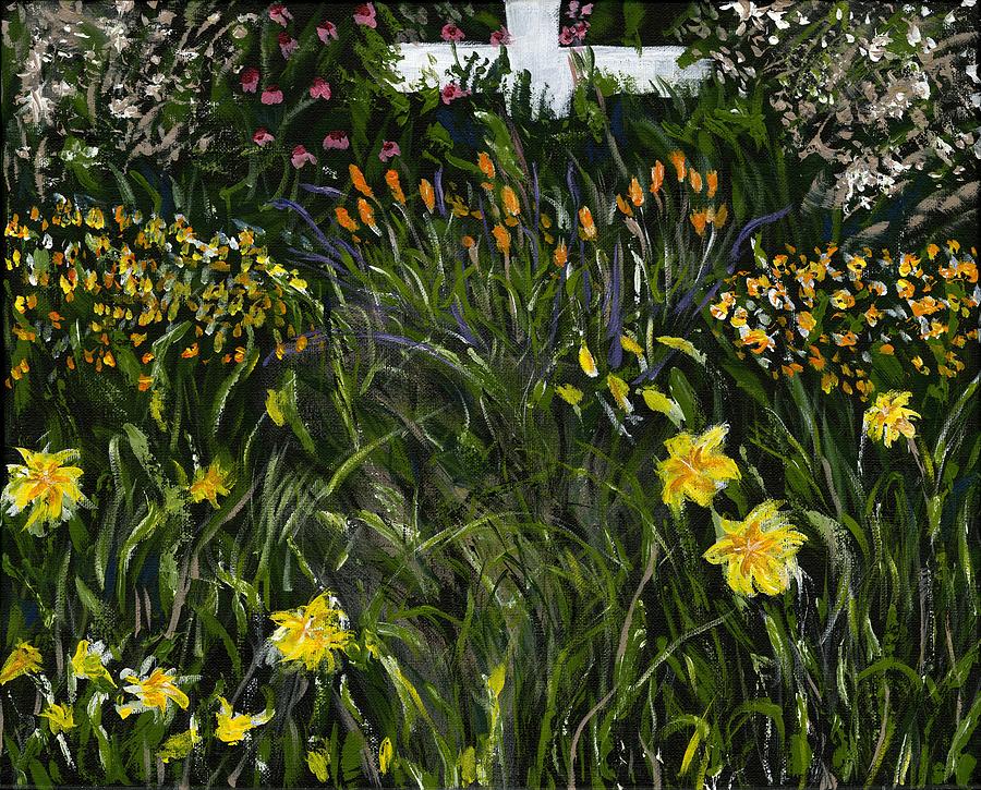 Flower Painting - My Neighbors Garden by Alice Faber