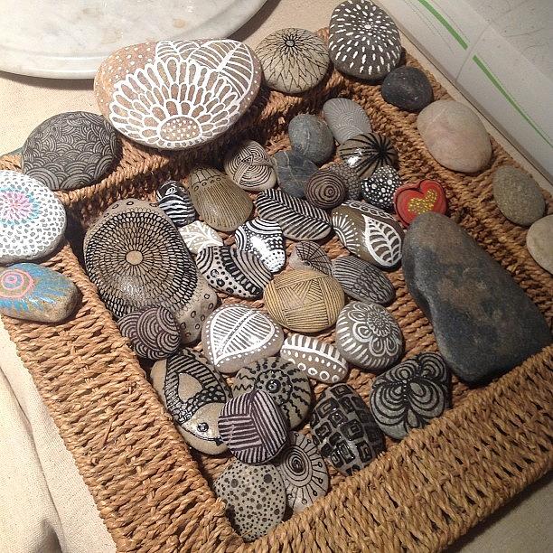 My New Basket Of #paintedrocks ..these Photograph by Robin Mead