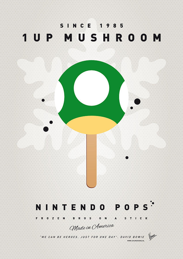 Mushroom Digital Art - My NINTENDO ICE POP - 1 up Mushroom by Chungkong Art
